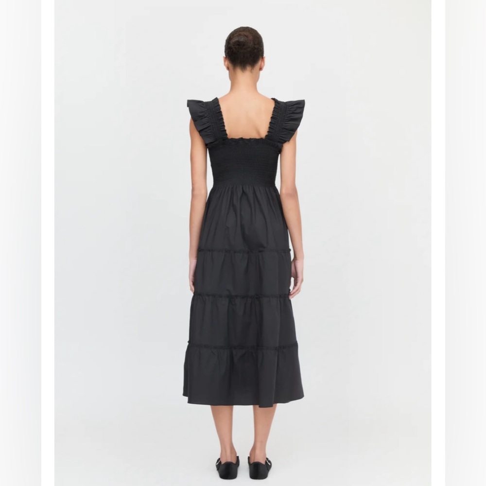 HILL HOUSE HOME
Ellie Nap Dress Black Size XXS Ruffle Sleeves Pockets Smocking - Picture 6 of 9